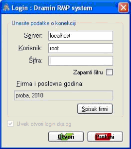 DraminRMPsystemPromenaFirmeKorisnikaIliServera